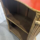 Vintage sixties tiki bar with stools.