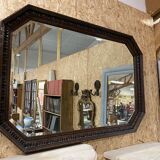 Bevelled English mirror, oak frame, 1930