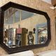 Bevelled English mirror, oak frame, 1930