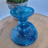 Biot low blown glass candlestick