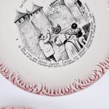 Set of 8 old talking plates - Digoin