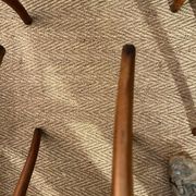 Set of 4 vintage Fischel bistro chairs in curved wood and cane