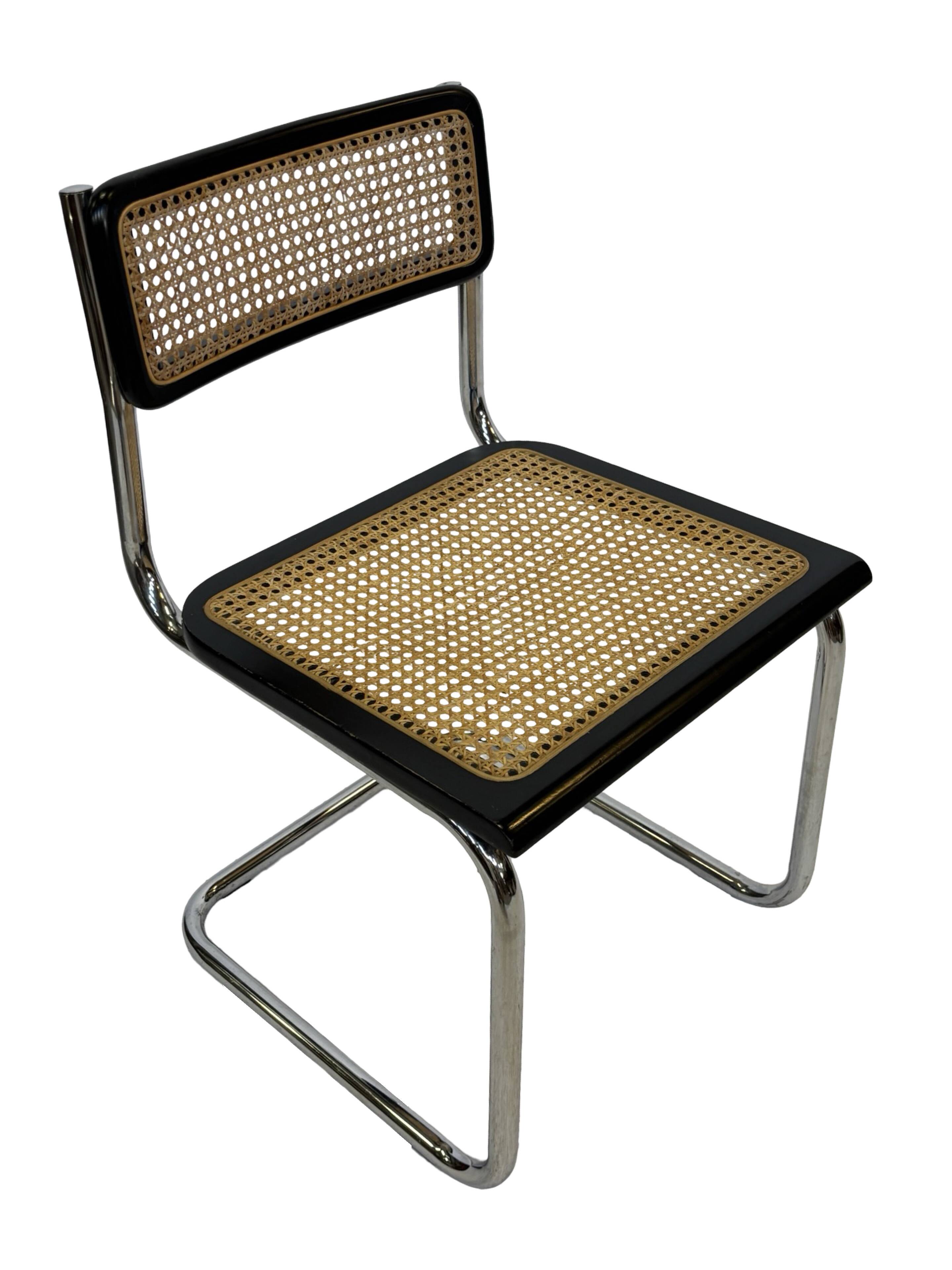 Vintage Cesca chair style b32 model in chrome and black
