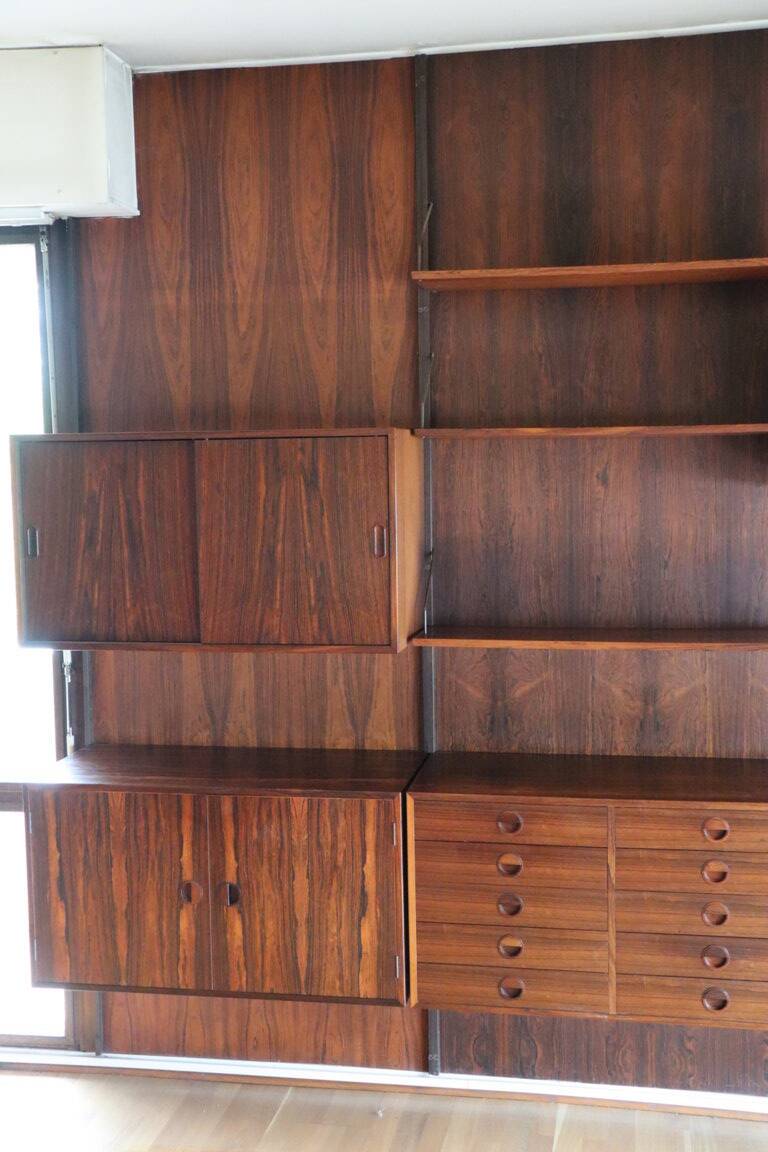 Danish wall bookcase by Thygesen and Sorensen in rosewood, 1960