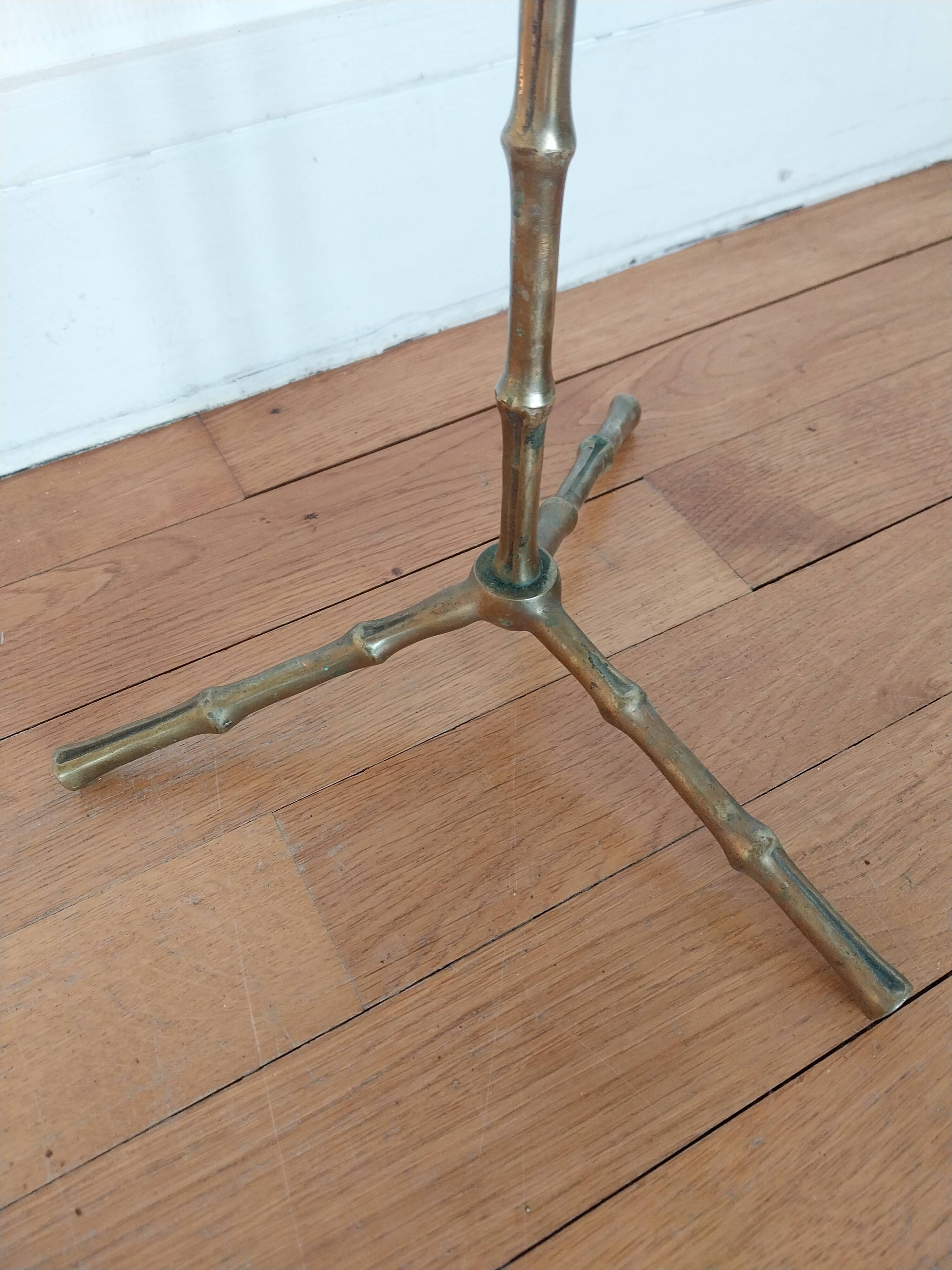 Martini table Maison Baguès bamboo imitation brass side table guéridon