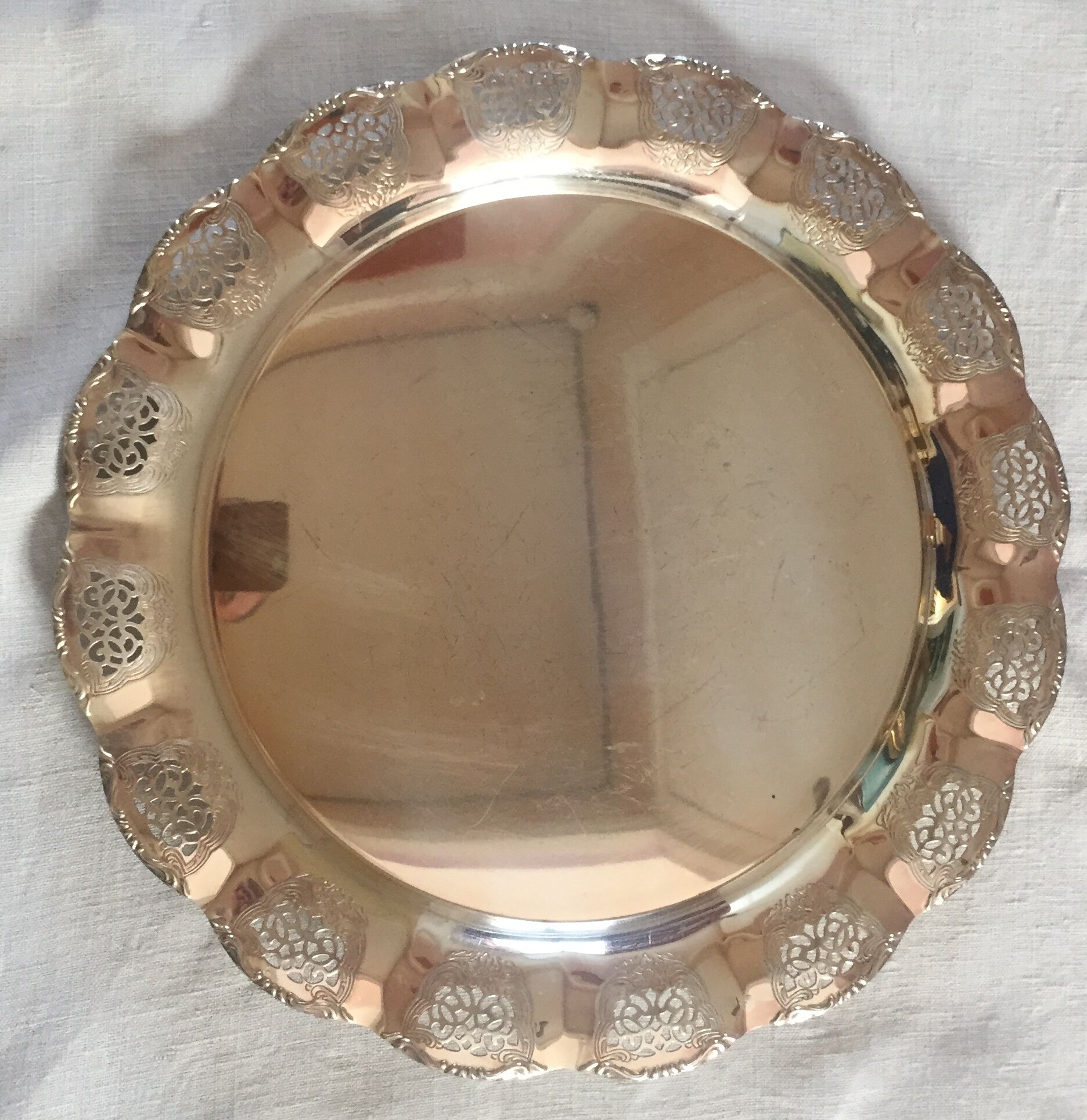 Silver metal tray