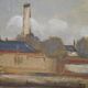 Painting "Thoniers at Dock", oil on panel, signed G. Boulard – Mid 20th century