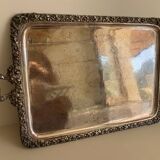 Large silver-plated copper serving tray, 19th century - 80 x 48 cm