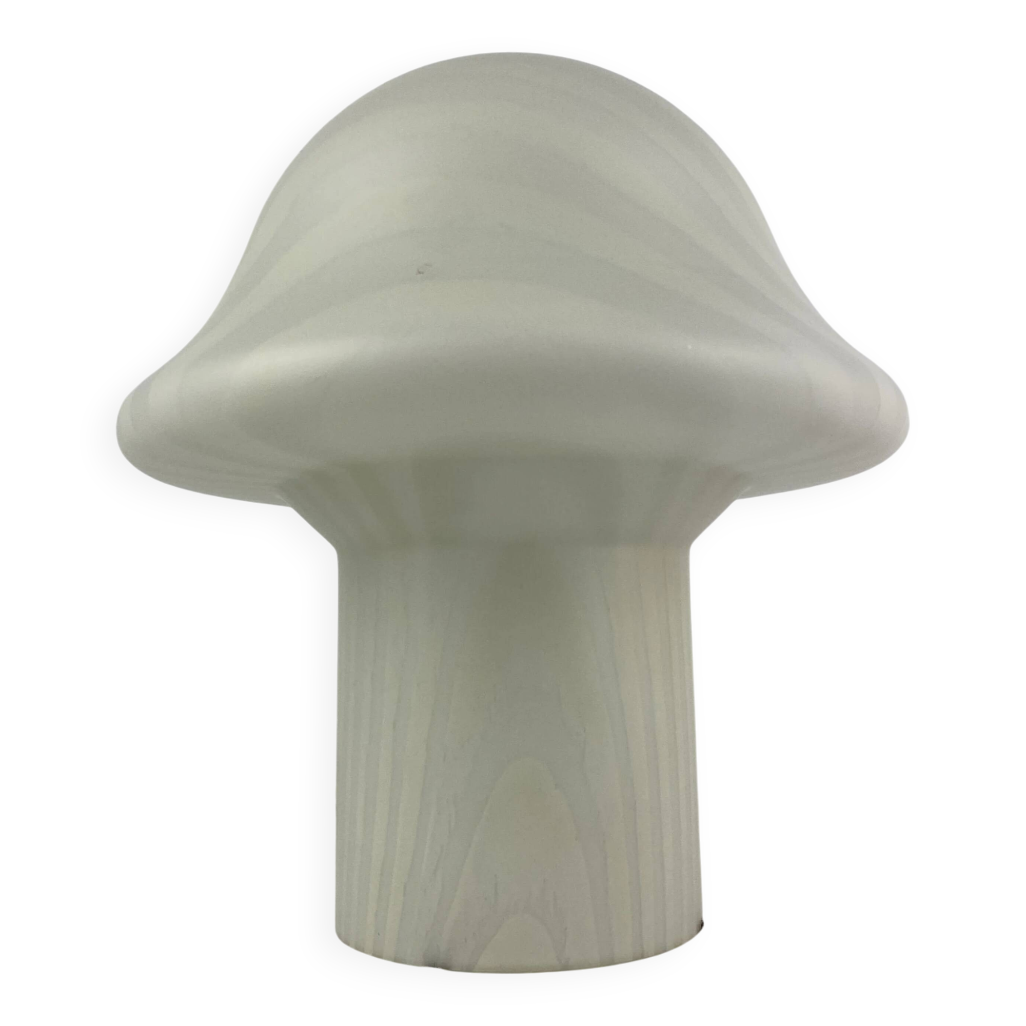 Mushroom table lamp by Peill and Putzler in striped glass, 1970.