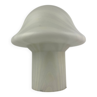 Mushroom table lamp by Peill and Putzler in striped glass, 1970.