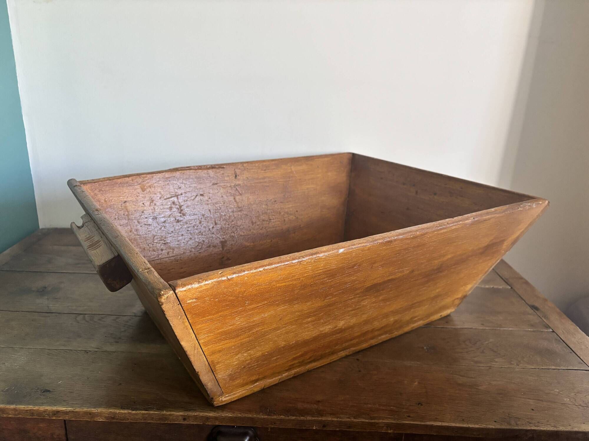 Large vintage wooden dough trough – 65 × 50 cm