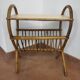 Rattan side table