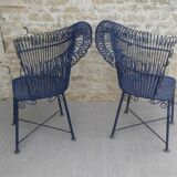 Pair of metal garden chairs
