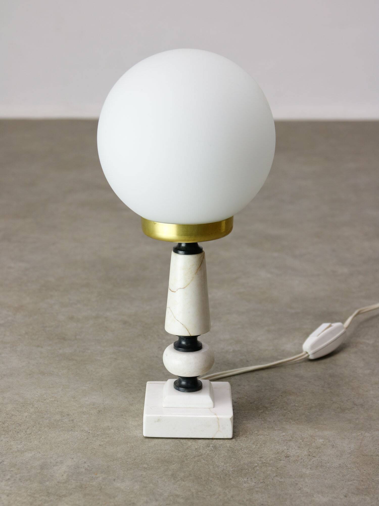 Vintage Italian Table Lamp in Brass and Marble, 1960s