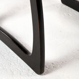 Set of 4 vintage wood and skai sled chairs