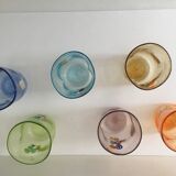 Service of 6 Murano glasses water "goto" "murrisa" in Murano glass unique piece