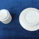 Set of 6 old Pillivuyt porcelain bistro coffee cups, white speckled 9cl
