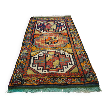 Tapis turc vintage fait main 56x100 cm
