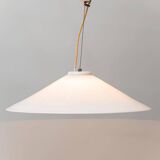 White glass pendant lamp 1970s vintage modernism