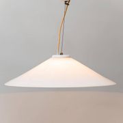 White glass pendant lamp 1970s vintage modernism