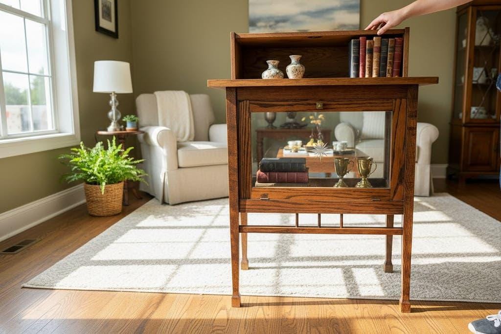 Vintage wooden display cabinet / tea cabinet / showcase