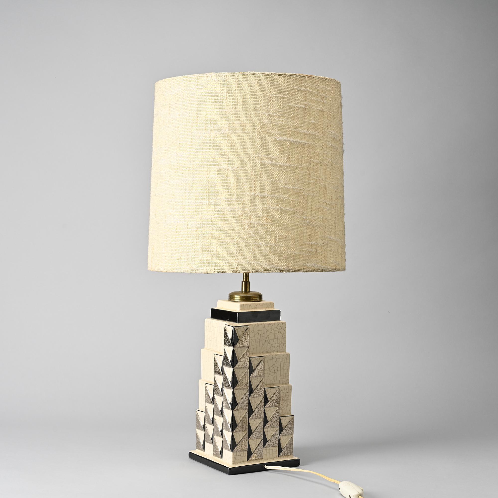 Ceramic lamp, Charles Harva, France, circa 1930