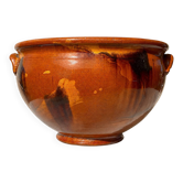 Antique glazed earthenware soup tureen.