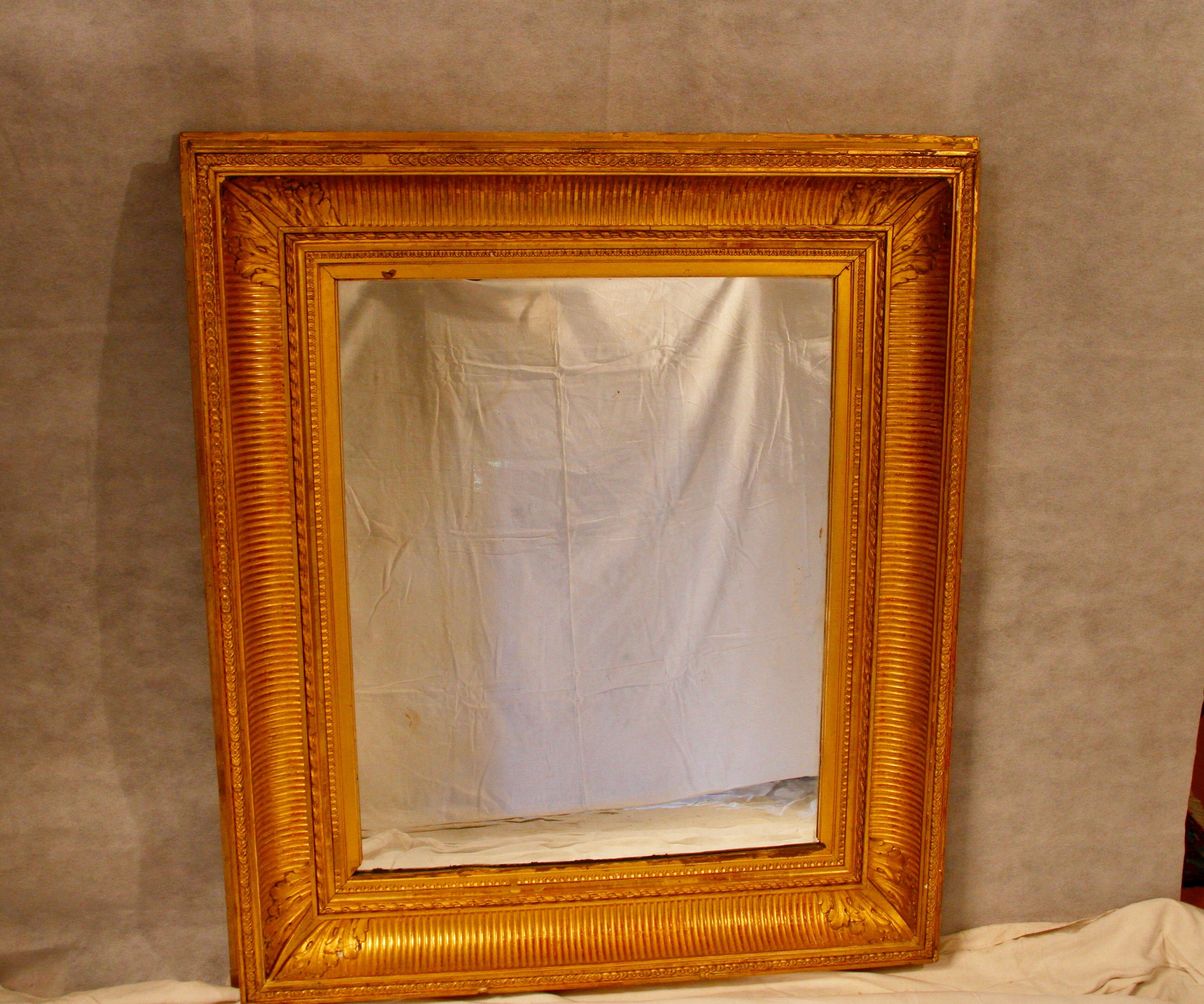 Miroir bois doré, XIXe siècle 92x160cm