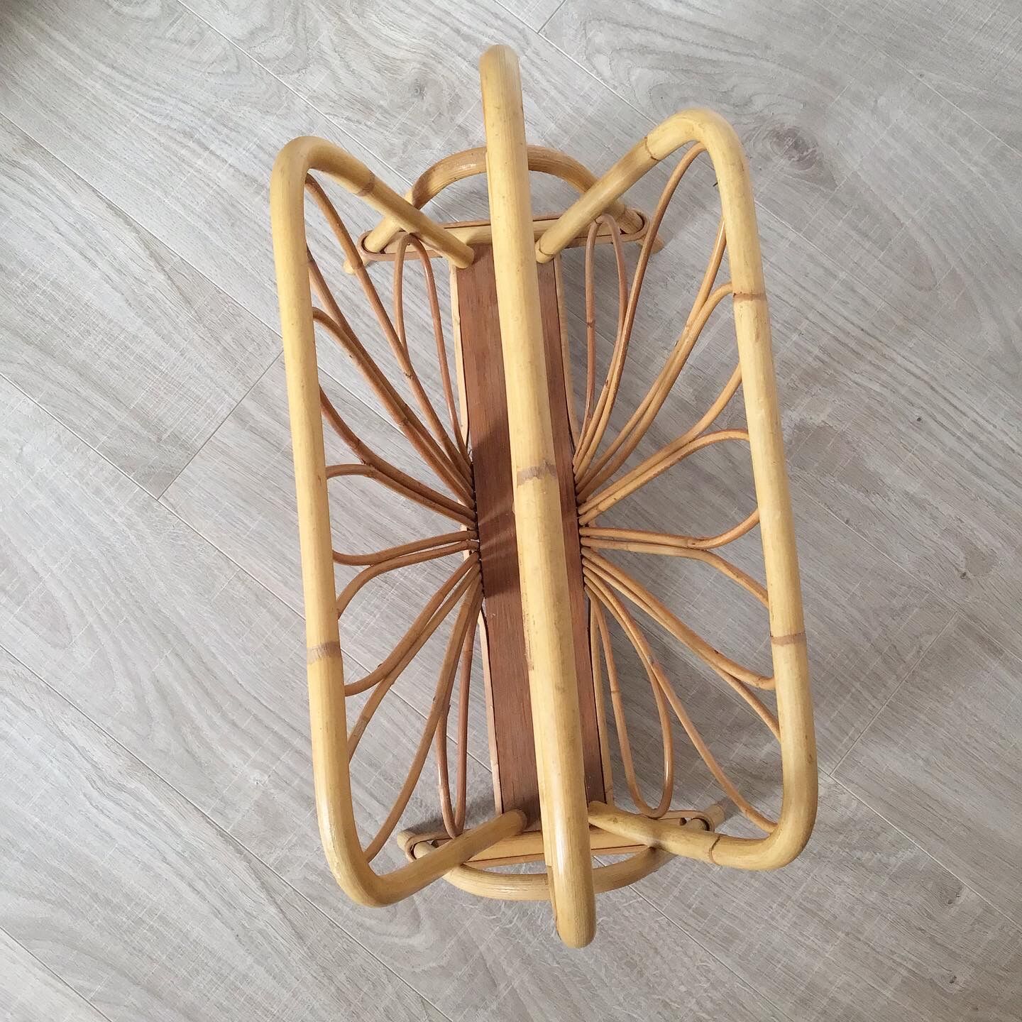 Vintage rattan magazine holder