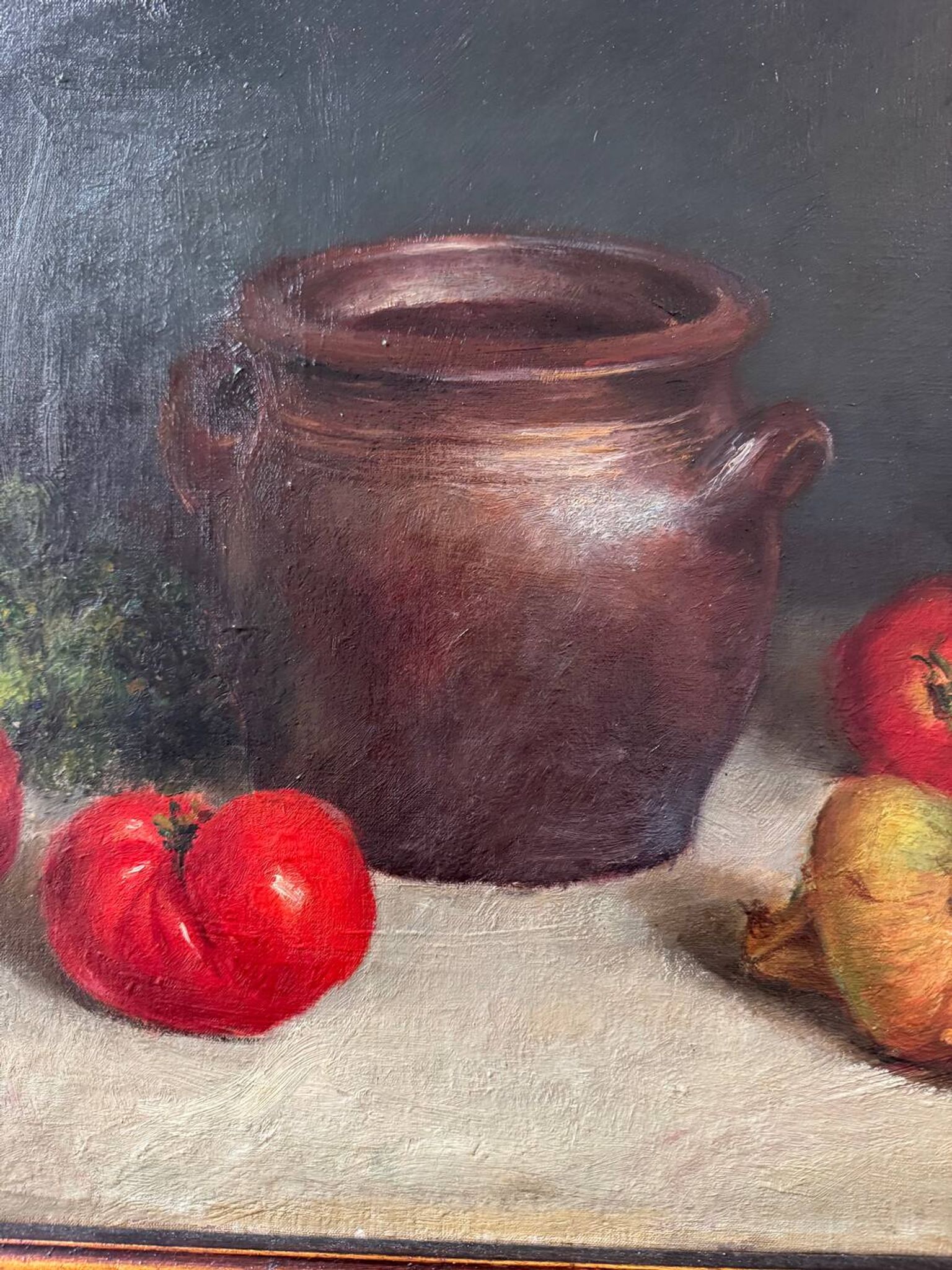 Tableau nature morte huile sur toile ancienne