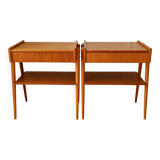 Pair of teak bedside tables, Carlström Möbelfabrik, Sweden, 1960s