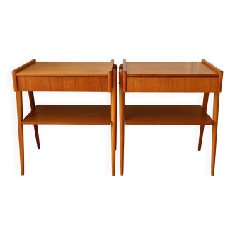 Pair of teak bedside tables, Carlström Möbelfabrik, Sweden, 1960s