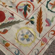 Multicoloured white kilim rug – 238 x 159 cm