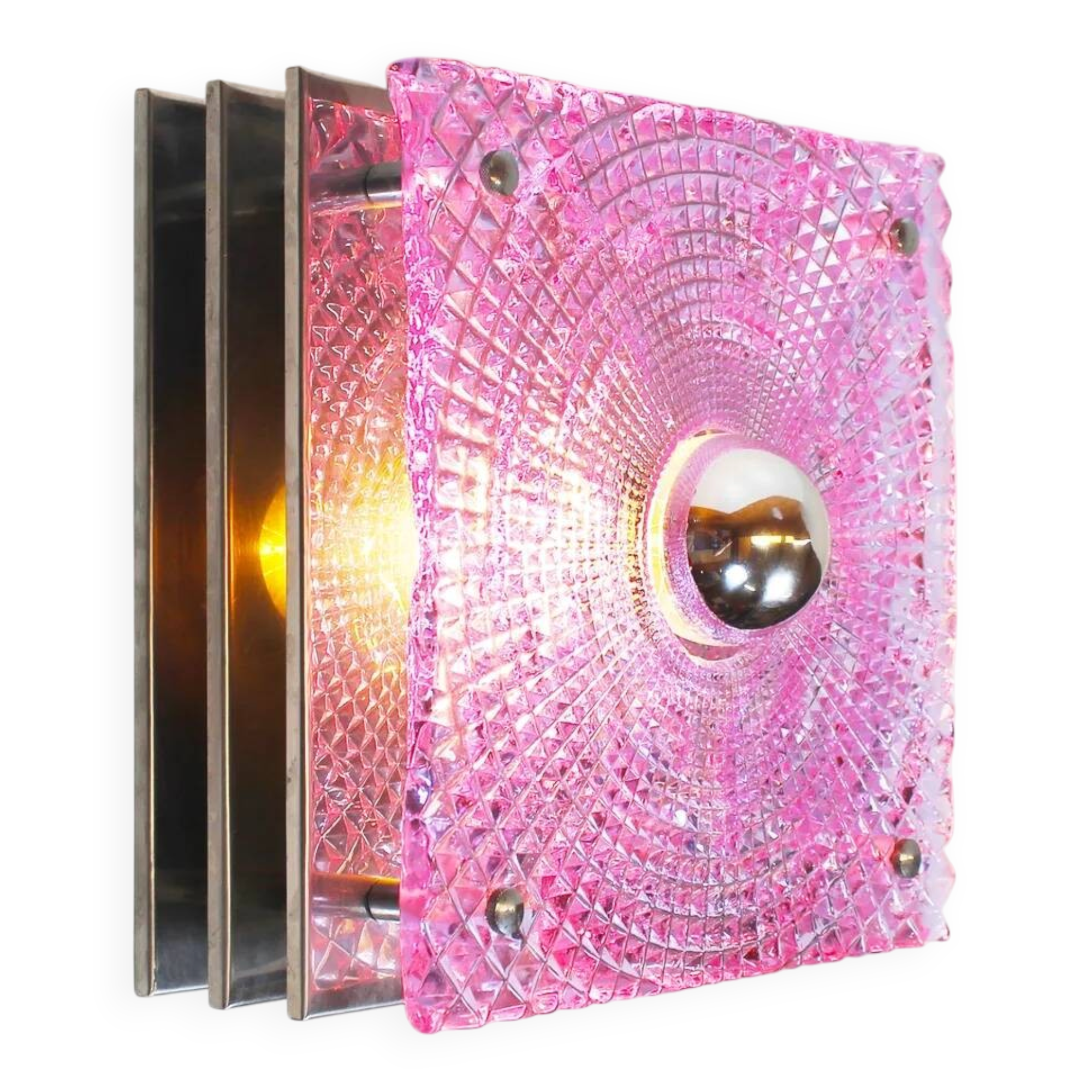 Unique 1970s Italian Murano glass wall lamp