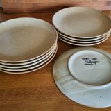 Set of 10 CNP Village Stoneware Dessert Plates