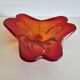 Transparent orange glass bowl in the Murano Sommerso style, 24cm.