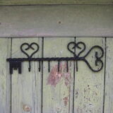 Clef murale, porte clefs en fer forgé