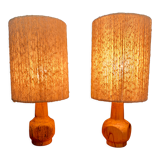 Pair of wooden lamps