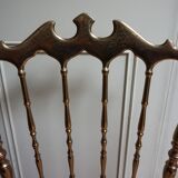 Italian Side Chairs in Golden Brass by Giuseppe Gaetano Descalzi for Chiavari, 1950, Set of 2