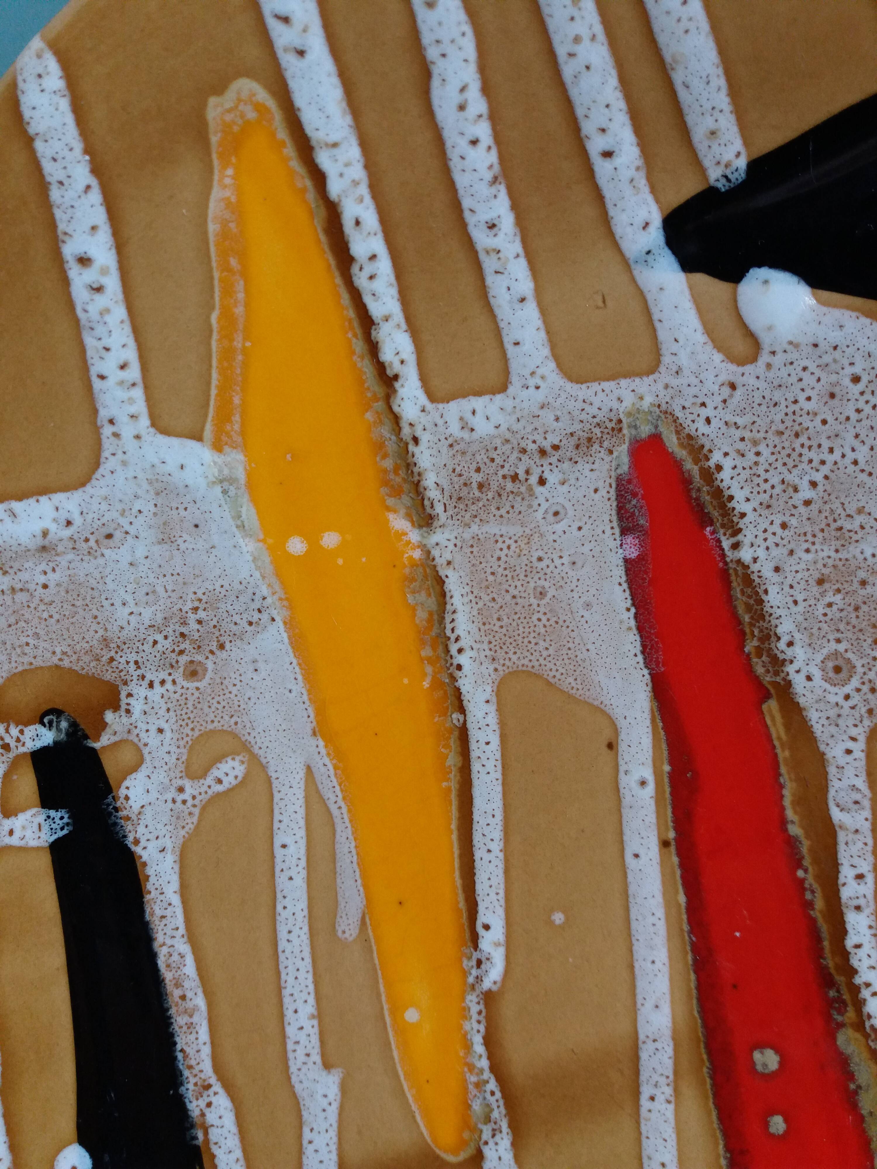 Fruit bowl, ceramic dish Vercor Vallauris style 60s 70s