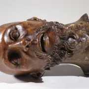 Life-size carved wooden man's head – Southern Europe, circa 1700