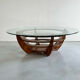 Designer coffee table, foot and circular top from the 60s