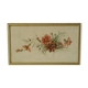 Aquarelle cadre doré bouquet de fleurs