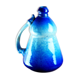 Conical jug with blue glaze and elaborate handle - folk art - early twentieth century