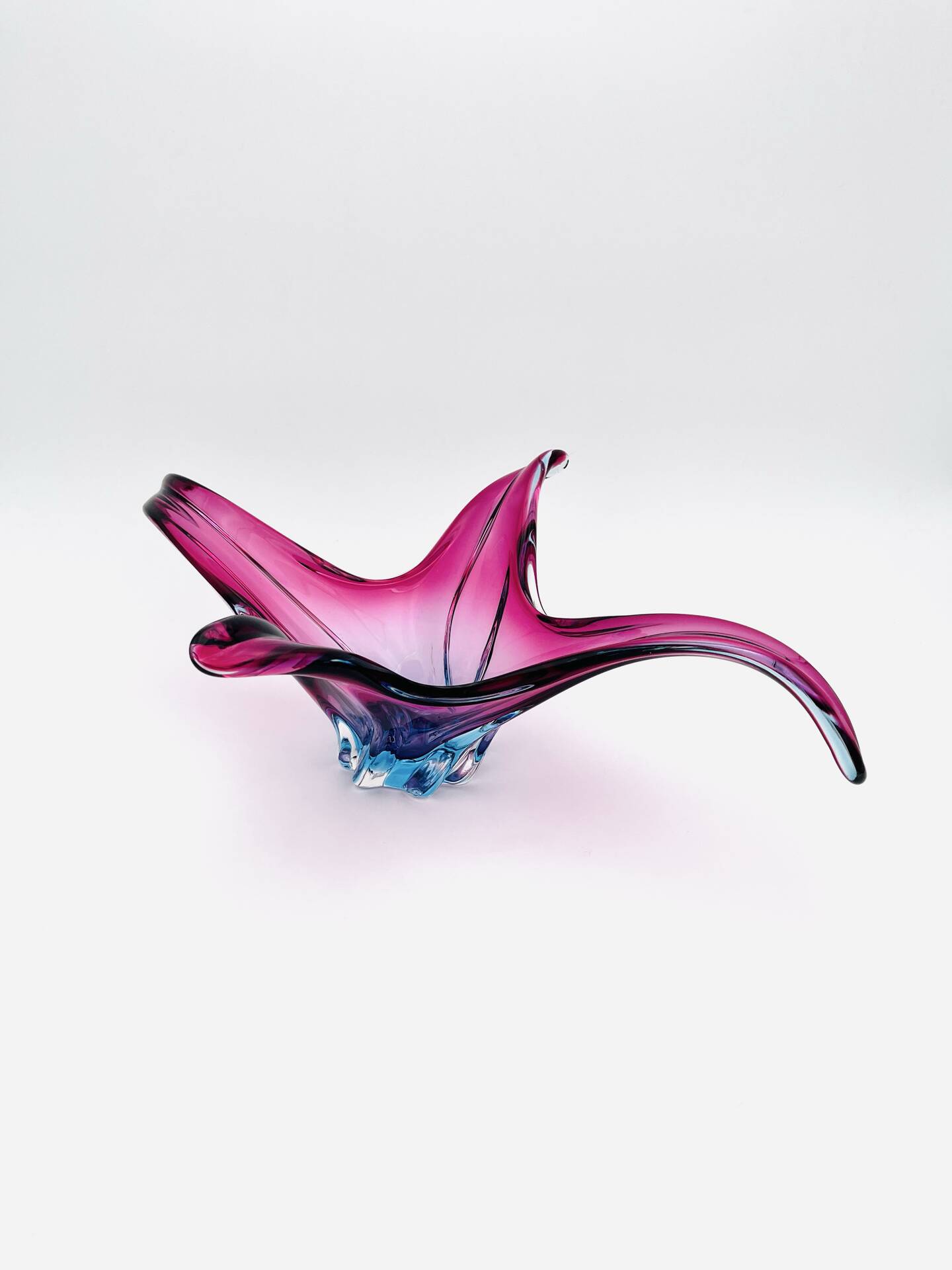 (Reserved Richard) Murano Bowl - Sommerso - XL 50cm - Amethyst and Turquoise