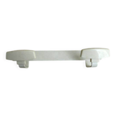 White metal wall coat rack with 2 hooks from the 70s