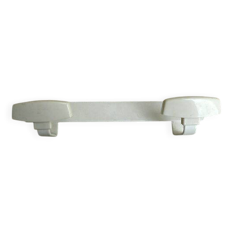 Porte manteau mural métal blanc à 2 patères années 70