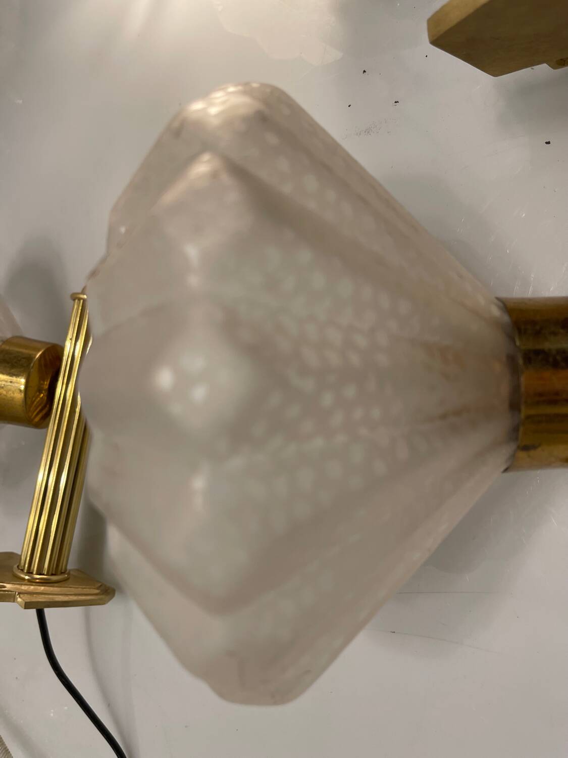 Murano Glass Brass Sconces Set of 3 1950’s