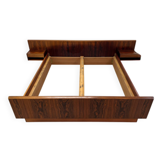 Vintage danish retro mid century rosewood double bed by sannemans