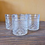 Verres à whisky en verre ciselé type pointe de diamant (lot de 4 + 1 gratuit)